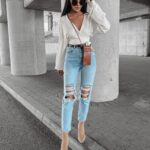 Bluzka z wiązaniem Susie Ola Voga ecru