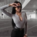 Body dopasowane z wycięciem Lexa Ola Voga szare