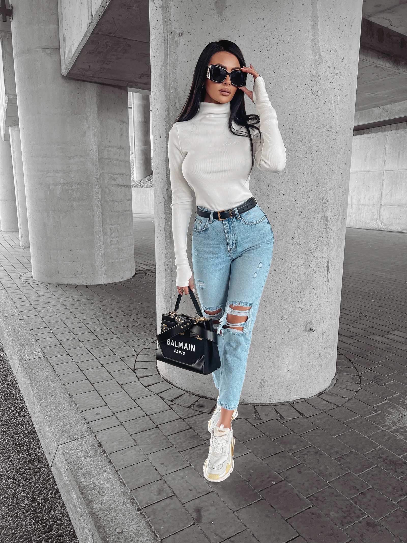 Bluzka z półgolfem Lentina Ola Voga ecru Bluzka z półgolfem Lentina Ola Voga ecru