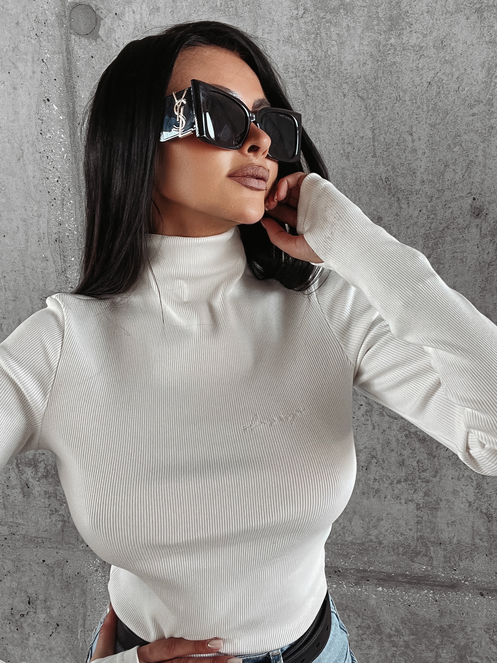 Bluzka z półgolfem Lentina Ola Voga ecru Bluzka z półgolfem Lentina Ola Voga ecru