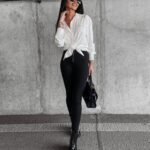 Legginsy dopasowane z suwakiem Bess Ola Voga czarne