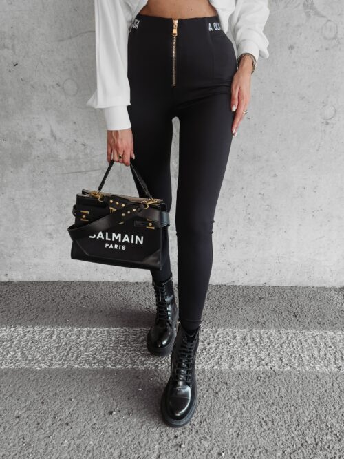 Legginsy dopasowane z suwakiem Bess Ola Voga czarne