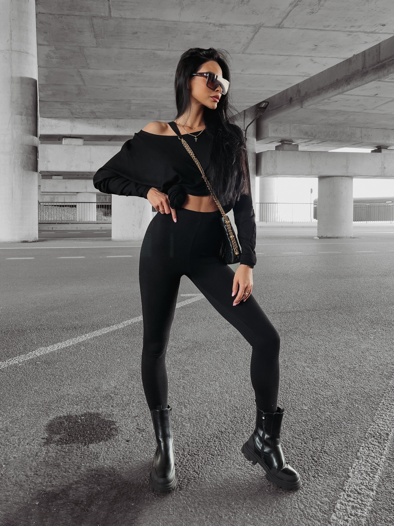 Komplet damski dzianinowy Della Ola Voga czarny