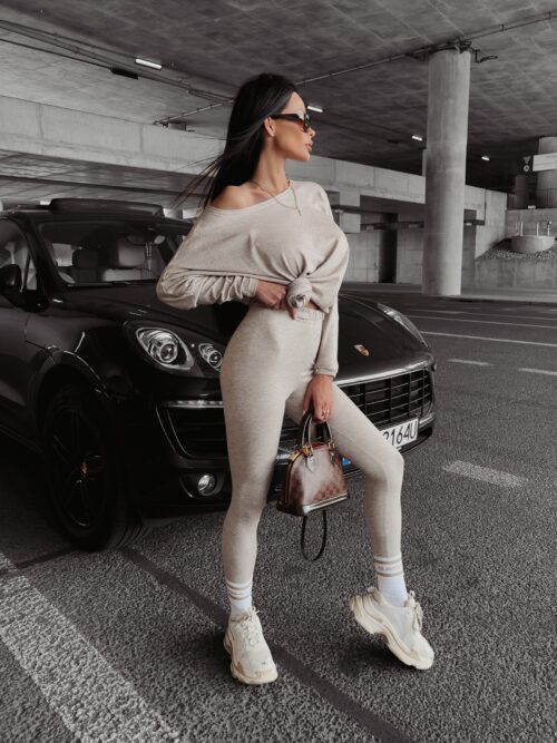 Komplet damski dzianinowy Della Ola Voga beżowy