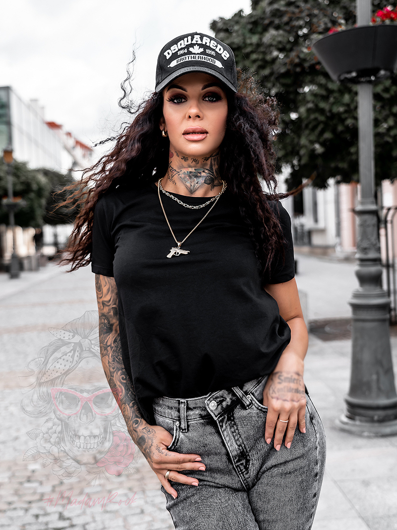 T-shirt basic bawełniany Modern czarny T-shirt basic bawełniany Modern czarny