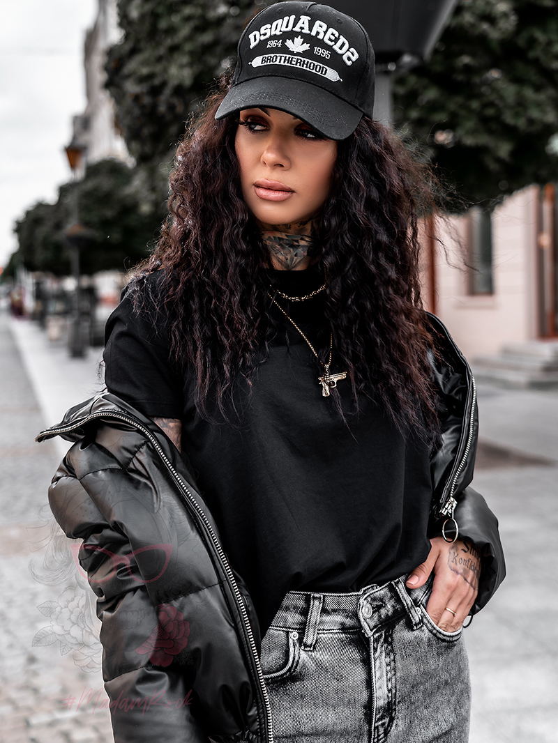 T-shirt basic bawełniany Modern czarny T-shirt basic bawełniany Modern czarny