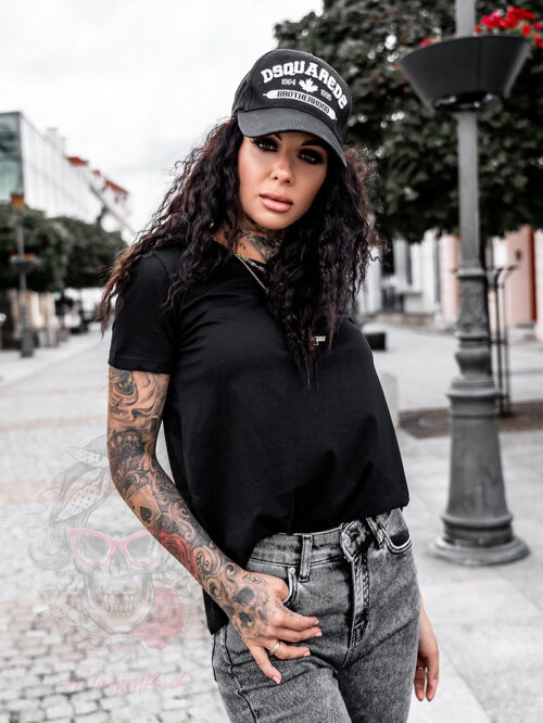 T-shirt basic bawełniany Modern czarny