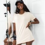 T-shirt basic bawełniany Modern beżowy