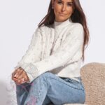 Sweterek z perłami Seaperl ecru