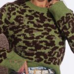 Sweter w panterkę Gelin zielony