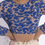 Sweter w panterkę Gelin niebieski