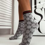 Skarpetki damskie ze ściągaczem CC szare