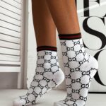 Skarpetki damskie ze ściągaczem CC białe