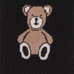 Skarpetki damskie sportowe z misiem czarne