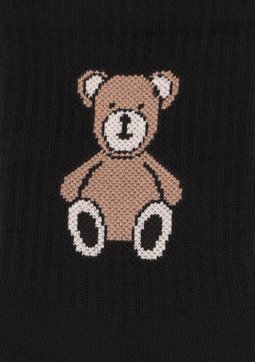 Skarpetki damskie sportowe z misiem czarne