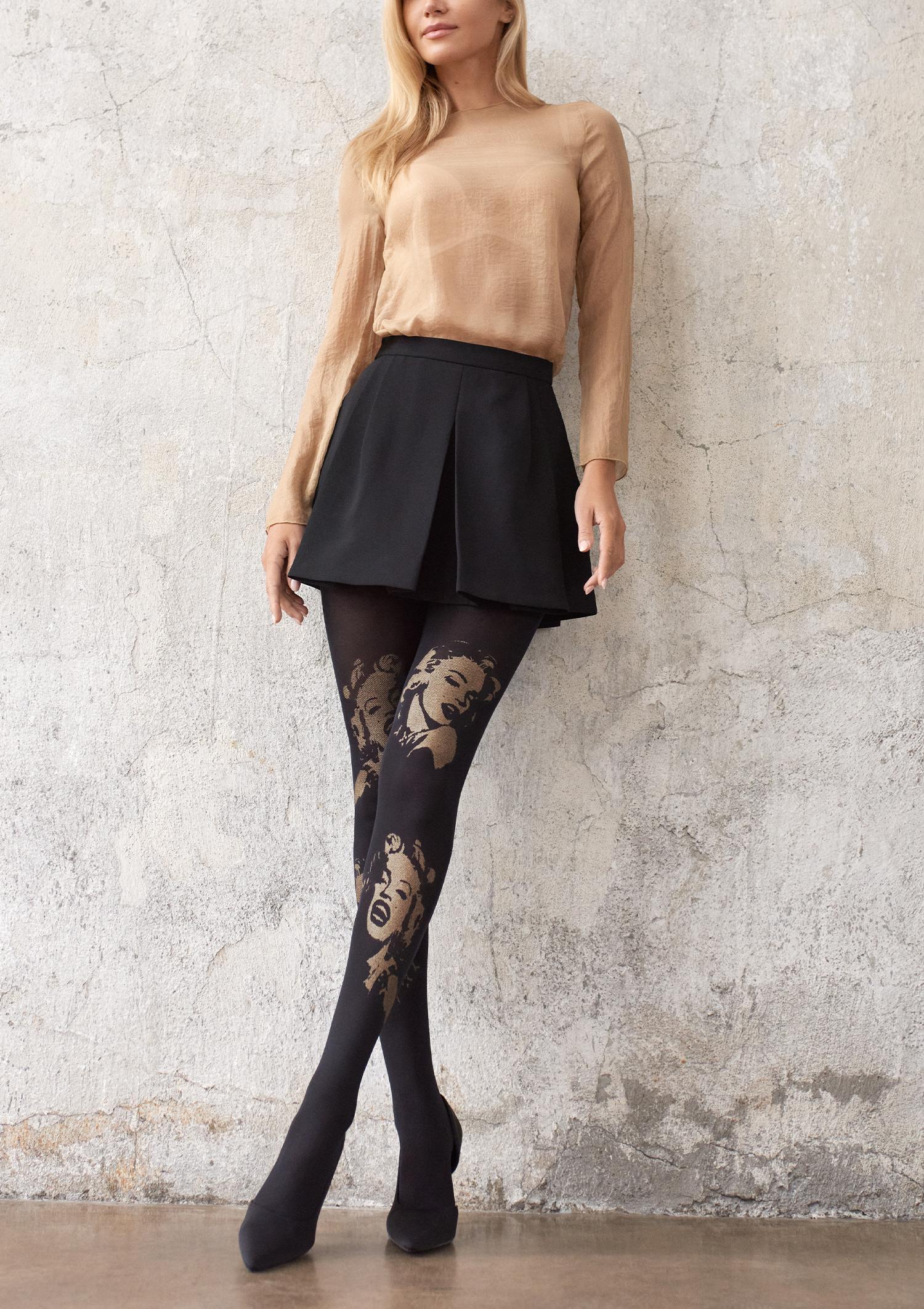 Rajstopy z nadrukiem Marilyn Monroe 60DEN czarne