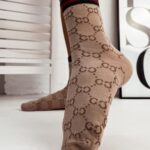 Skarpetki damskie ze ściągaczem CC beżowe