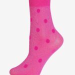 Skarpetki cienkie damskie Forte Shine Dots różowe