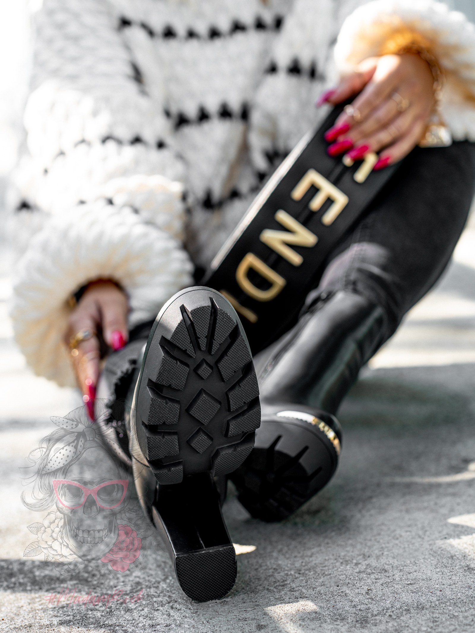 Botki na słupku Rock Little Black czarne Botki na słupku Rock Little Black czarne