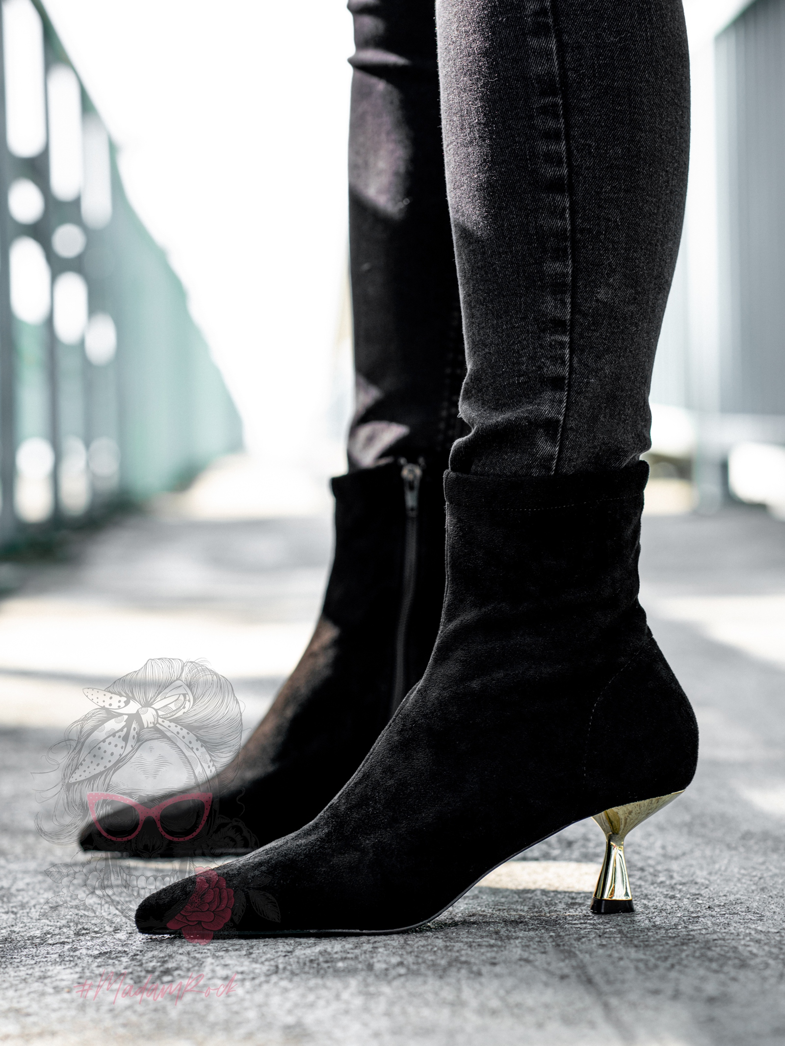 Botki na szpilce Madam Katrinas czarne