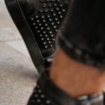 Sneakersy męskie z ćwiekami Elba Ola Voga czarne