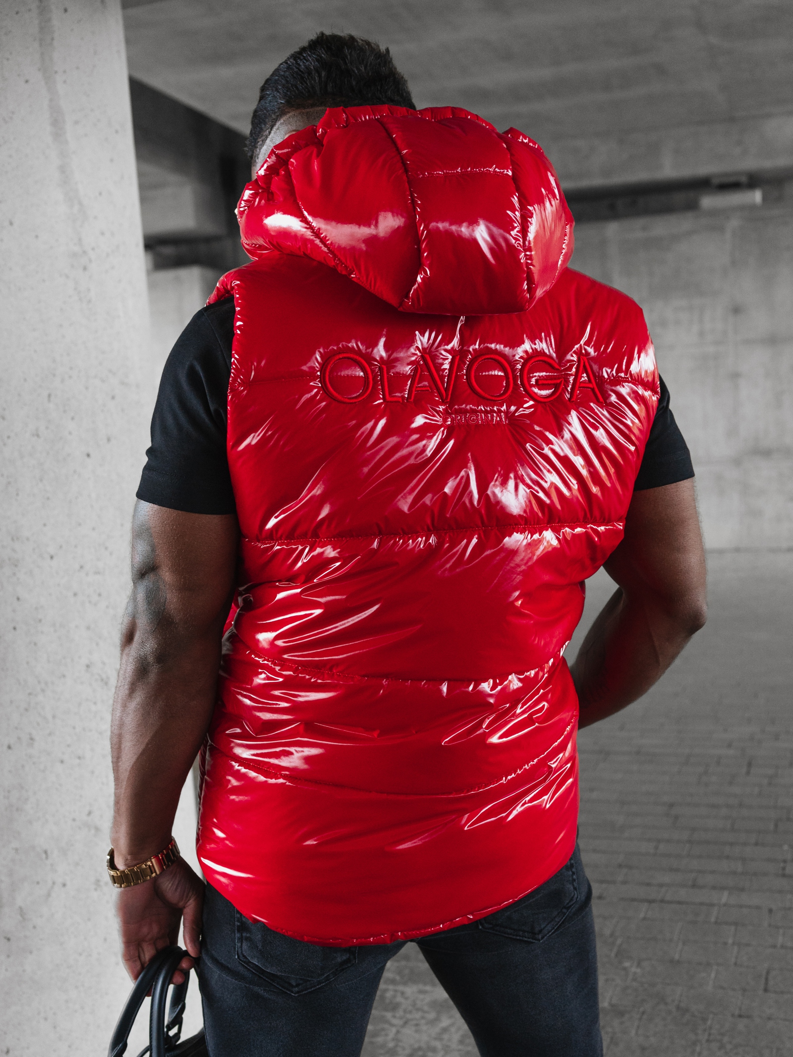 Bezrękawnik męski pikowany Lynx Ola Voga czerwony