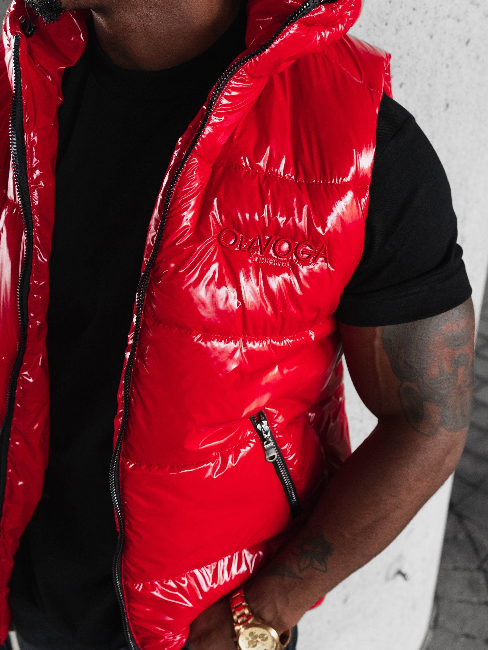 Bezrękawnik męski pikowany Lynx Ola Voga czerwony