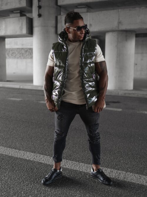 Bezrękawnik męski pikowany Lynx Ola Voga khaki