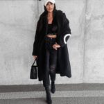 Płaszcz oversize pluszowy Harper Ola Voga czarny