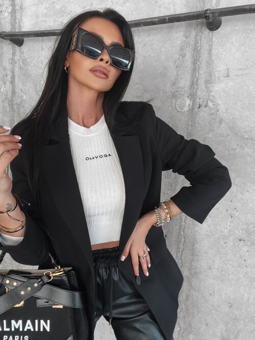 Marynarka klasyczna z logo 3D Isabel Ola Voga czarna