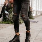 Sneakersy męskie z ćwiekami Elba Ola Voga czarne