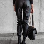 Spodnie damskie z ekoskóry Rimi Ola Voga czarne