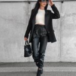 Spodnie damskie z ekoskóry Rimi Ola Voga czarne