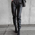 Spodnie damskie z ekoskóry Rimi Ola Voga czarne