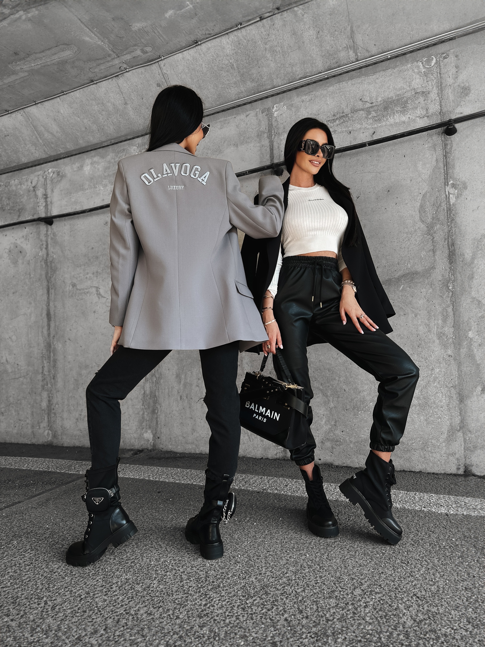 Spodnie damskie z ekoskóry Rimi Ola Voga czarne Spodnie damskie z ekoskóry Rimi Ola Voga czarne