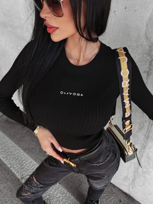 Bluzka prążkowana Idly Ola Voga czarna