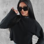 Sweter gładki z półgolfem Enna Ola Voga czarny