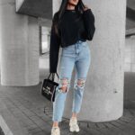 Sweter gładki z półgolfem Enna Ola Voga czarny