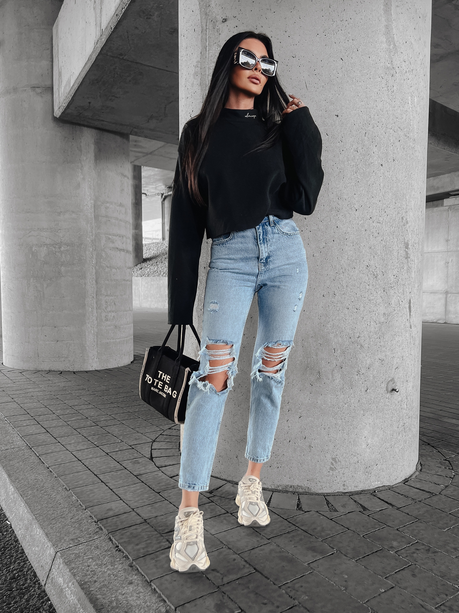 Sweter gładki z półgolfem Enna Ola Voga czarny Sweter gładki z półgolfem Enna Ola Voga czarny