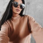 Sweter gładki z półgolfem Enna Ola Voga C.beżowy