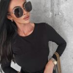 Body dopasowane z aplikacją Fire Ola Voga czarne