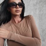 Body dopasowane z aplikacją Fire Ola Voga karmelowy