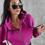 Bluza damska rozpinana Desia Ola Voga amarantowa