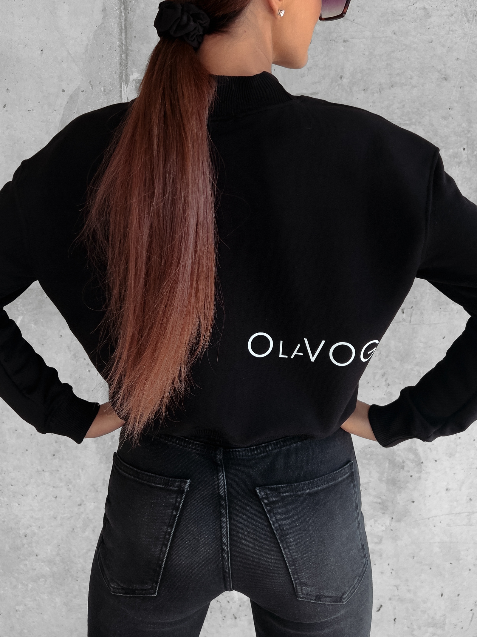 Bluza klasyczna z półgolfem Kailee Ola Voga czarna/ecru