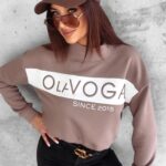 Bluza klasyczna z półgolfem Kailee Ola Voga latte/ecru