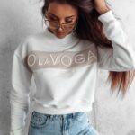 Bluza klasyczna z półgolfem Kailee Ola Voga ecru/beżowa