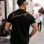 T-shirt męski ze złotym nadrukiem Blush Ola Voga czarny