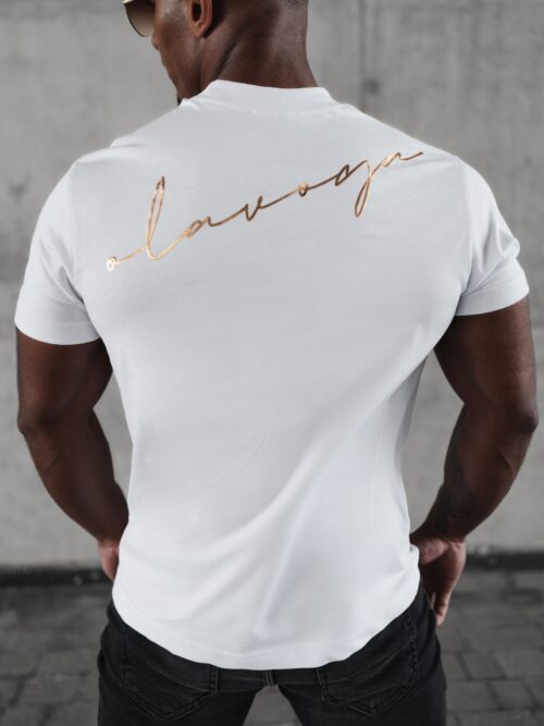 T-shirt męski ze złotym nadrukiem Blush Ola Voga ecru