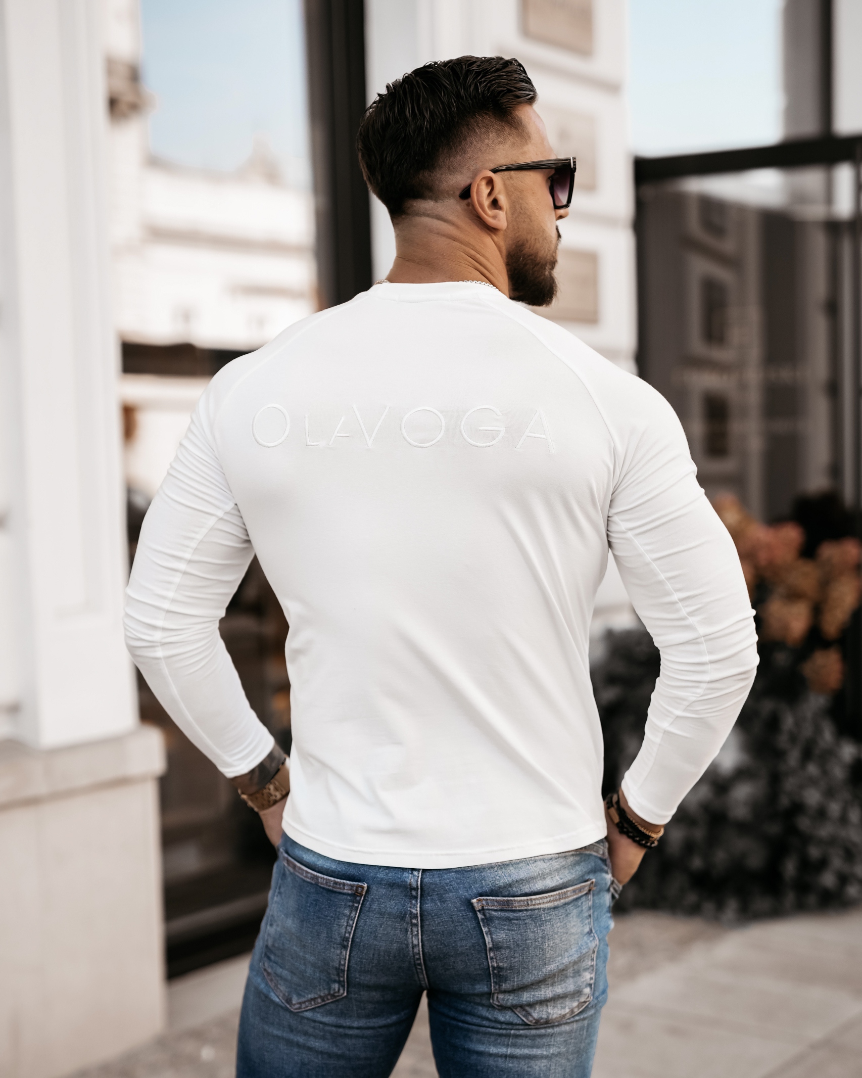 Bluzka longsleeve klasyczna męska Honor Ola Voga ecru