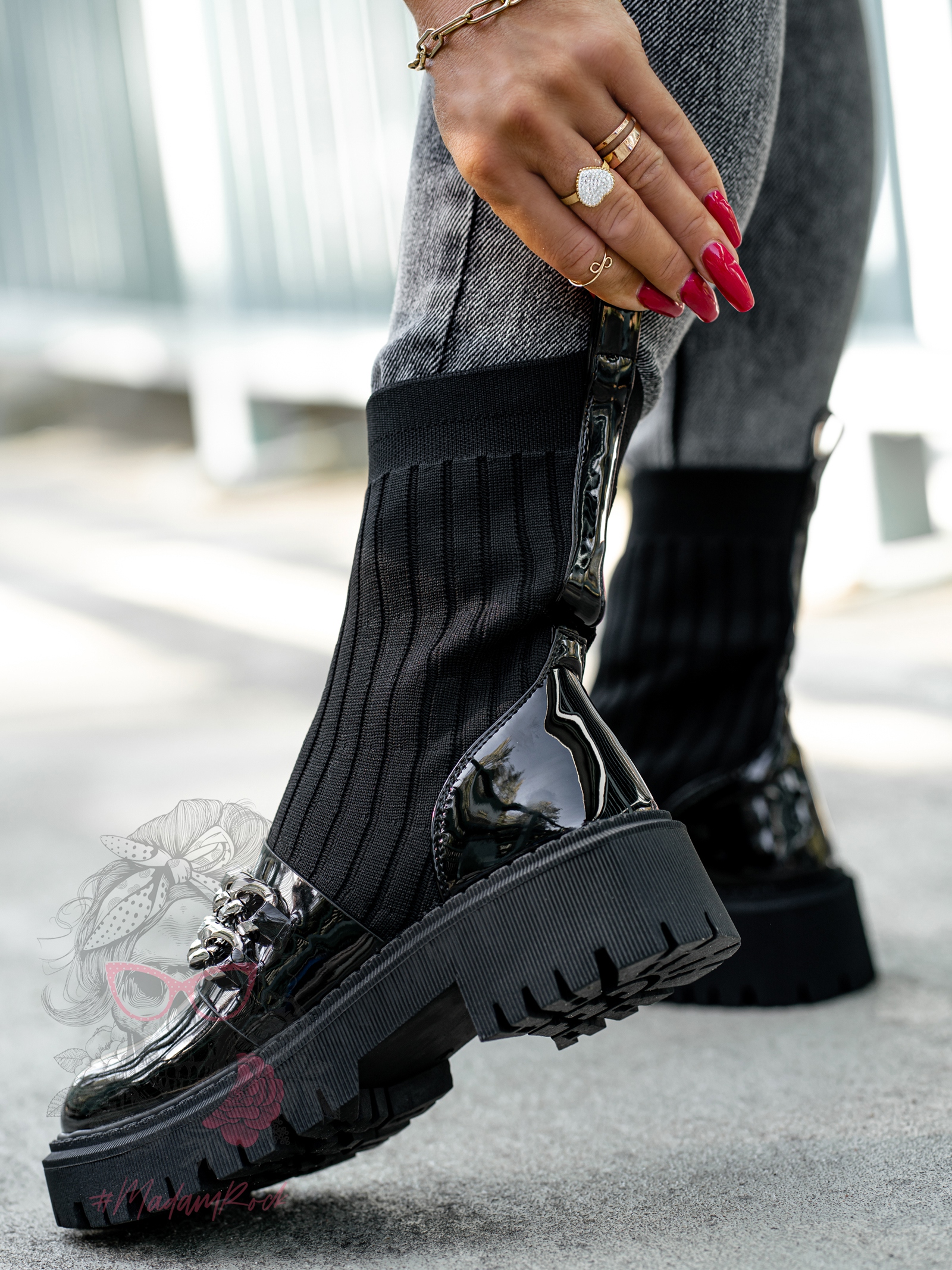 Workery skarpety Rock Loks czarne